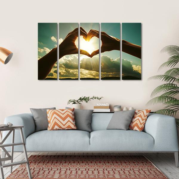 Hands Showing Love Canvas Wall Art-5 Horizontal-Gallery Wrap-22" x 12"-Tiaracle