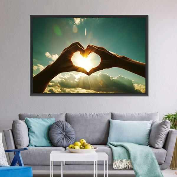 Hands Showing Love Panoramic Canvas Wall Art-1 Piece-36" x 12"-Tiaracle
