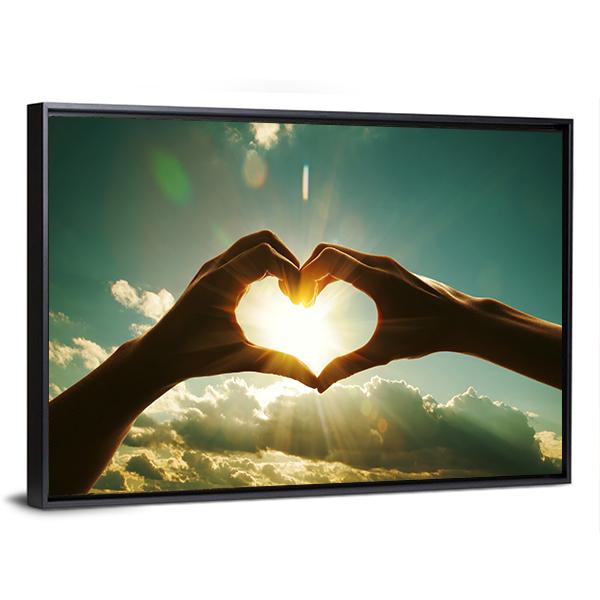 Hands Showing Love Panoramic Canvas Wall Art-1 Piece-36" x 12"-Tiaracle