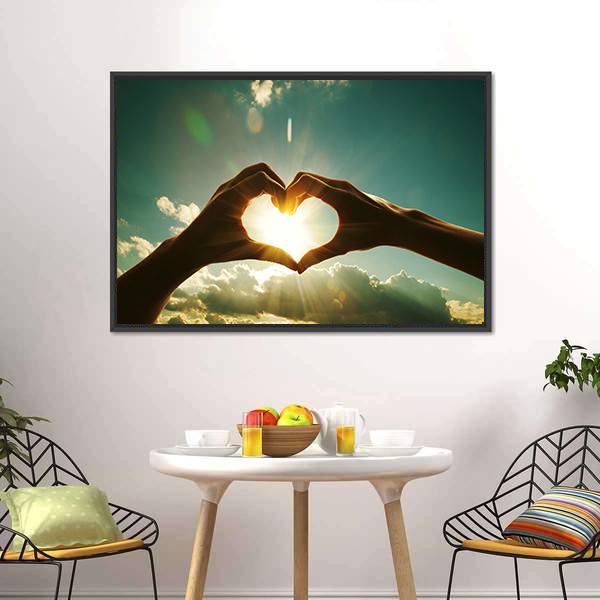 Hands Showing Love Panoramic Canvas Wall Art-1 Piece-36" x 12"-Tiaracle
