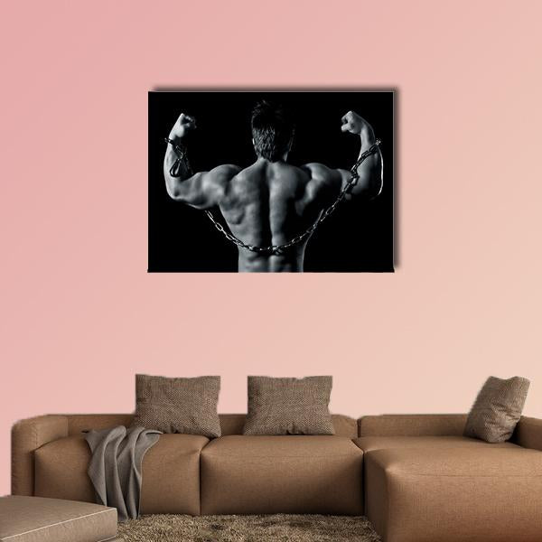 Handsome Young Muscular Sports Canvas Wall Art-4 Horizontal-Gallery Wrap-34" x 24"-Tiaracle