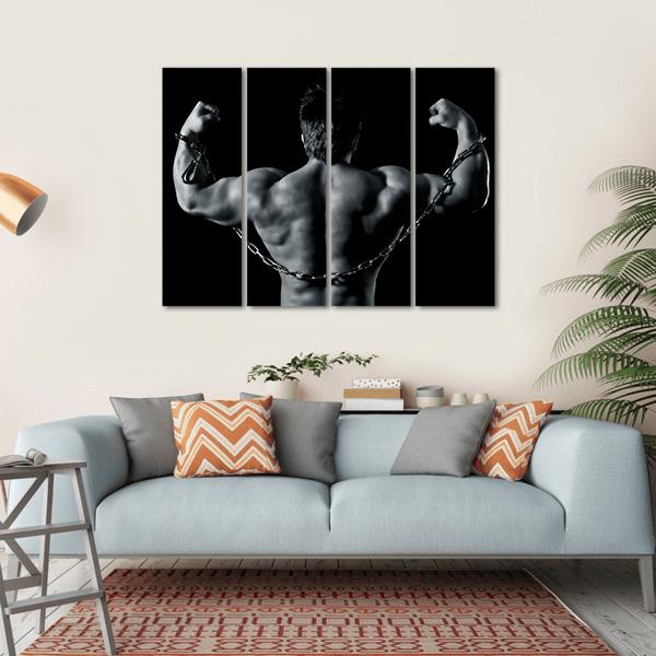 Handsome Young Muscular Sports Canvas Wall Art-4 Horizontal-Gallery Wrap-34" x 24"-Tiaracle