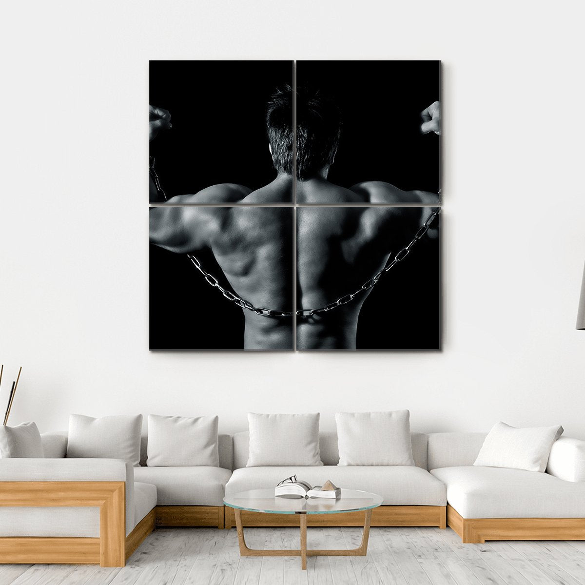 Handsome Young Muscular Sports Canvas Wall Art-4 Square-Gallery Wrap-17" x 17"-Tiaracle
