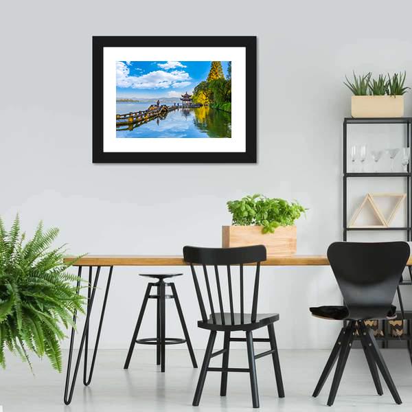 Hangzhou West Lake Canvas Wall Art-5 Horizontal-Gallery Wrap-22" x 12"-Tiaracle