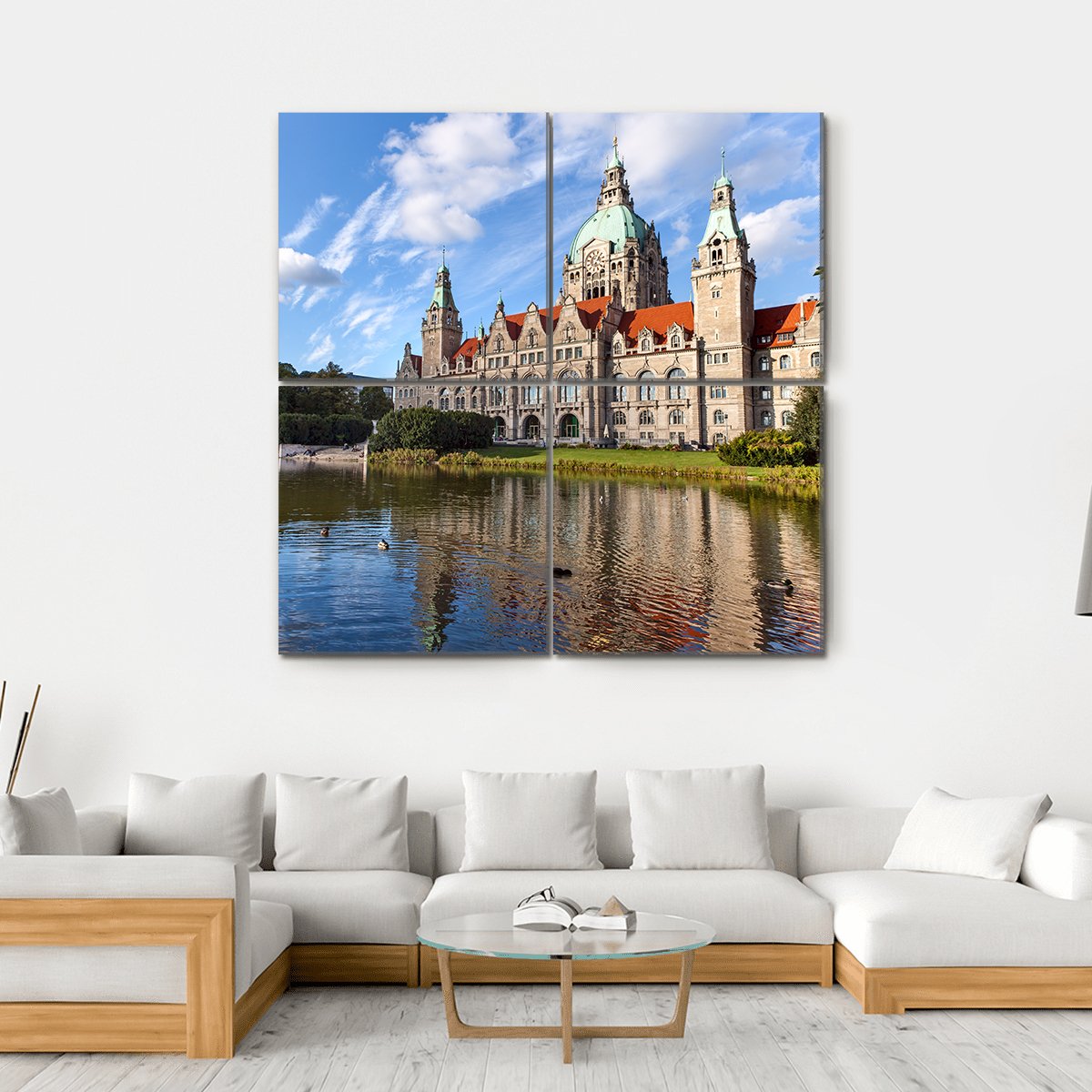 Hanover City Hall Canvas Wall Art-4 Square-Gallery Wrap-17" x 17"-Tiaracle