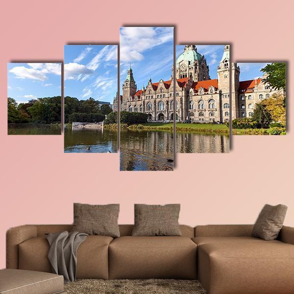 Hanover City Hall Canvas Wall Art-5 Star-Gallery Wrap-62" x 32"-Tiaracle
