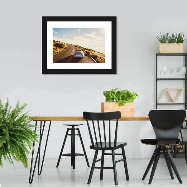 Happy Couple Driving Canvas Wall Art-3 Horizontal-Gallery Wrap-25" x 16"-Tiaracle