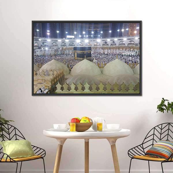 Haram Mosque Mecca Canvas Wall Art-5 Horizontal-Gallery Wrap-22" x 12"-Tiaracle