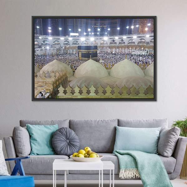 Haram Mosque Mecca Canvas Wall Art-5 Horizontal-Gallery Wrap-22" x 12"-Tiaracle