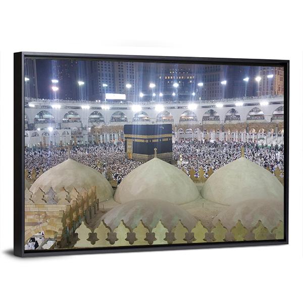 Haram Mosque Mecca Canvas Wall Art-5 Horizontal-Gallery Wrap-22" x 12"-Tiaracle