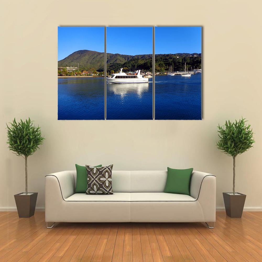 Harbor Of Picton New Zealand Canvas Wall Art-3 Horizontal-Gallery Wrap-37" x 24"-Tiaracle