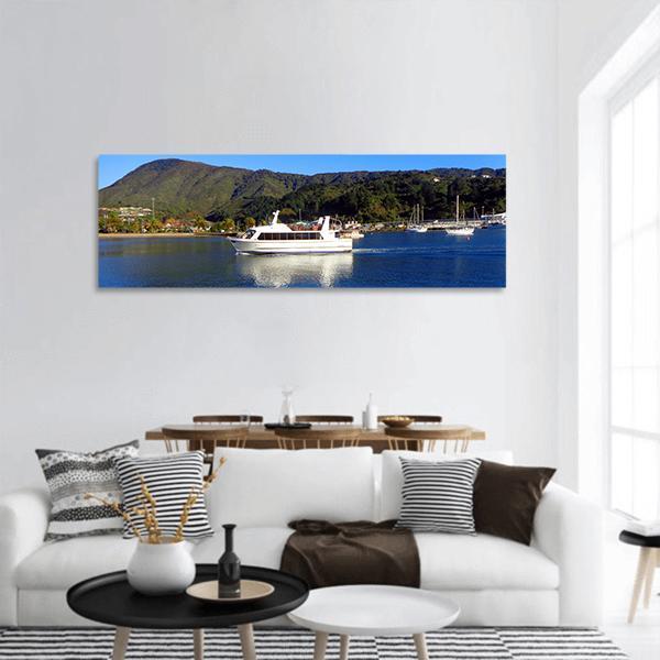Harbor Of Picton New Zealand Panoramic Canvas Wall Art-3 Piece-25" x 08"-Tiaracle