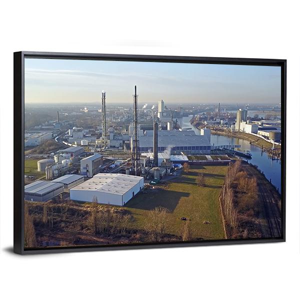 Harbour Of Krefeld Germany Canvas Wall Art-3 Horizontal-Gallery Wrap-25" x 16"-Tiaracle