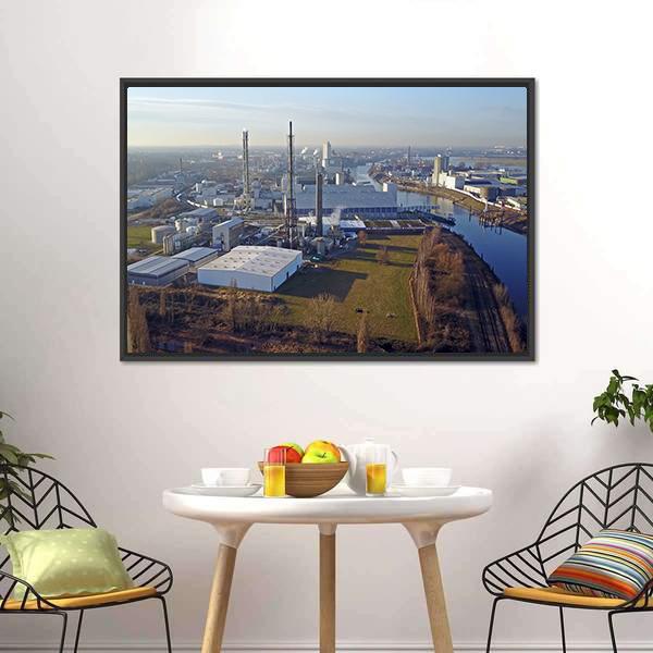 Harbour Of Krefeld Germany Canvas Wall Art-3 Horizontal-Gallery Wrap-25" x 16"-Tiaracle