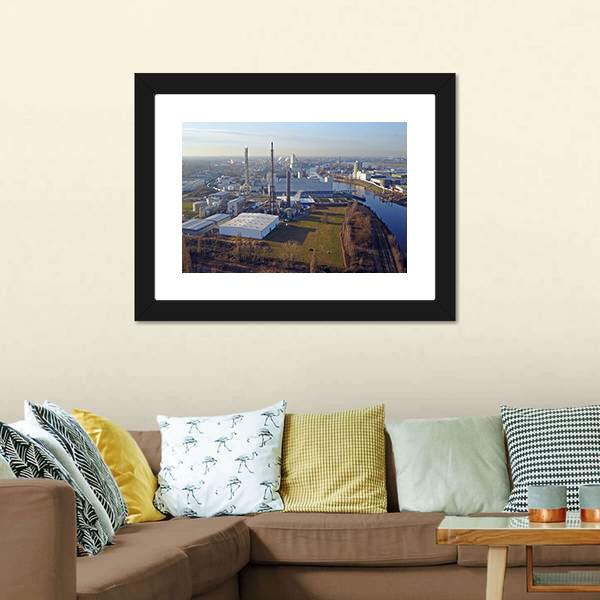 Harbour Of Krefeld Germany Canvas Wall Art-3 Horizontal-Gallery Wrap-25" x 16"-Tiaracle