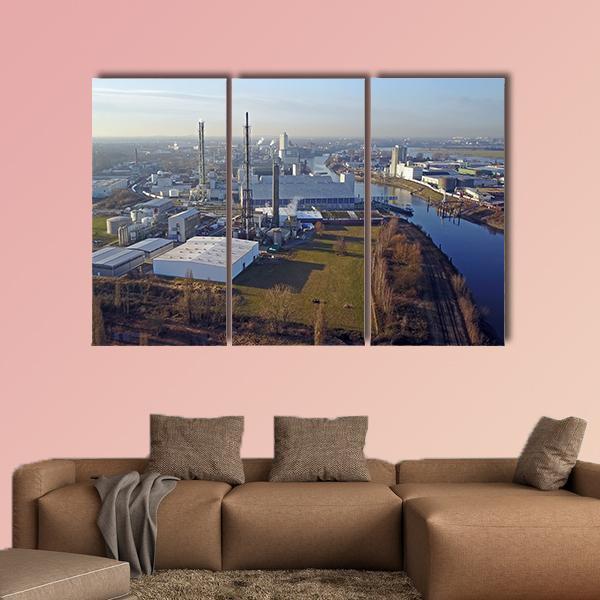 Harbour Of Krefeld Germany Canvas Wall Art-3 Horizontal-Gallery Wrap-25" x 16"-Tiaracle