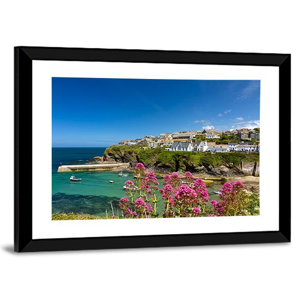 Harbour Of Port Isaac Cornwall Canvas Wall Art-5 Horizontal-Gallery Wrap-22" x 12"-Tiaracle