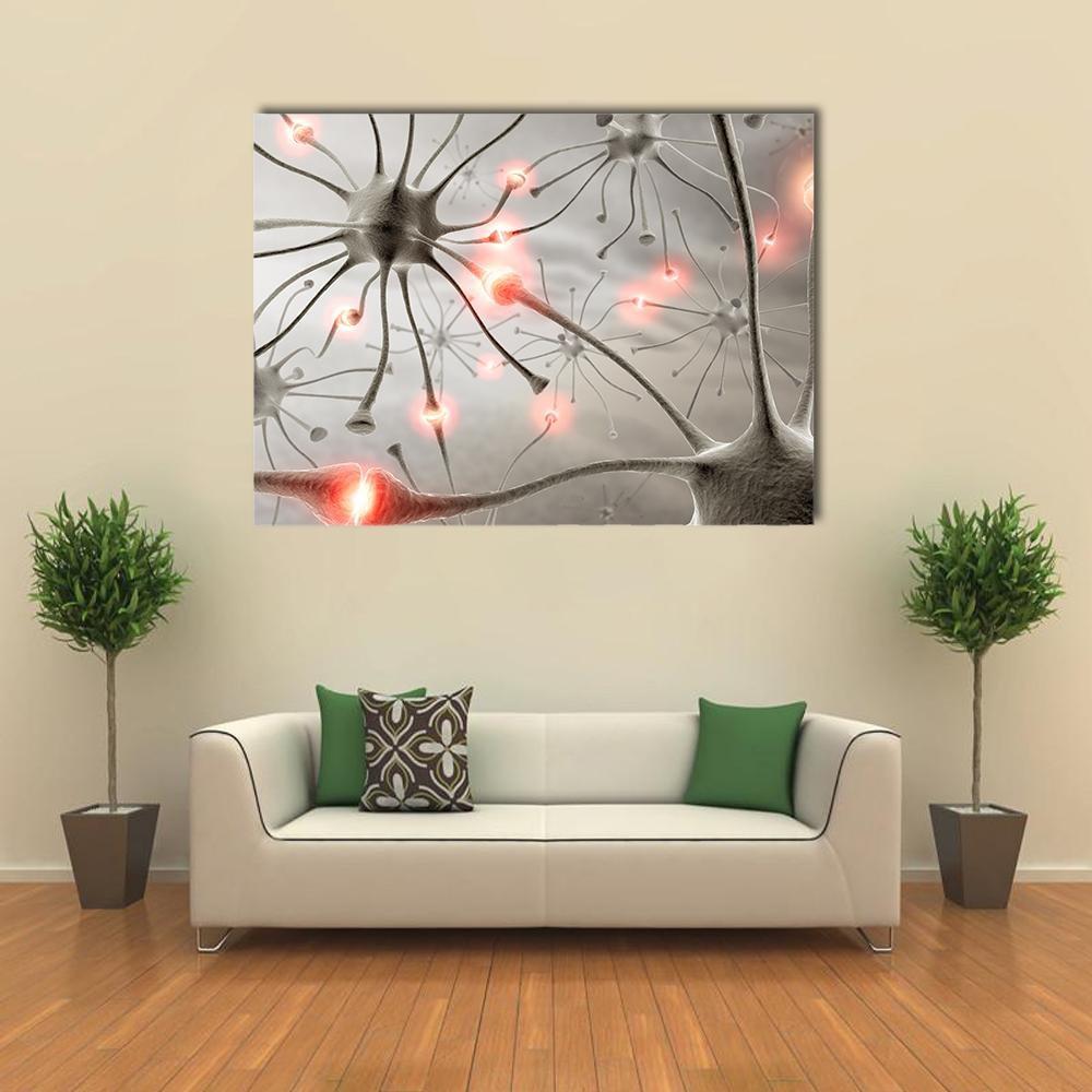 Hardwired Neurons Canvas Wall Art-5 Star-Gallery Wrap-62" x 32"-Tiaracle
