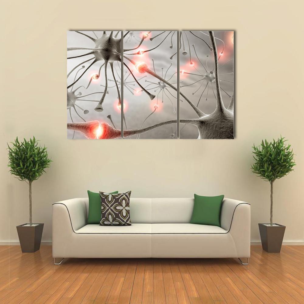 Hardwired Neurons Canvas Wall Art-3 Horizontal-Gallery Wrap-37" x 24"-Tiaracle