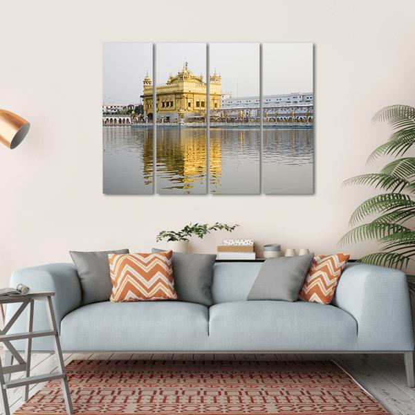 Harimandir Sahib Swarn Mandir Canvas Wall Art-4 Horizontal-Gallery Wrap-34" x 24"-Tiaracle