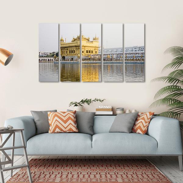 Harimandir Sahib Swarn Mandir Canvas Wall Art-5 Horizontal-Gallery Wrap-22" x 12"-Tiaracle