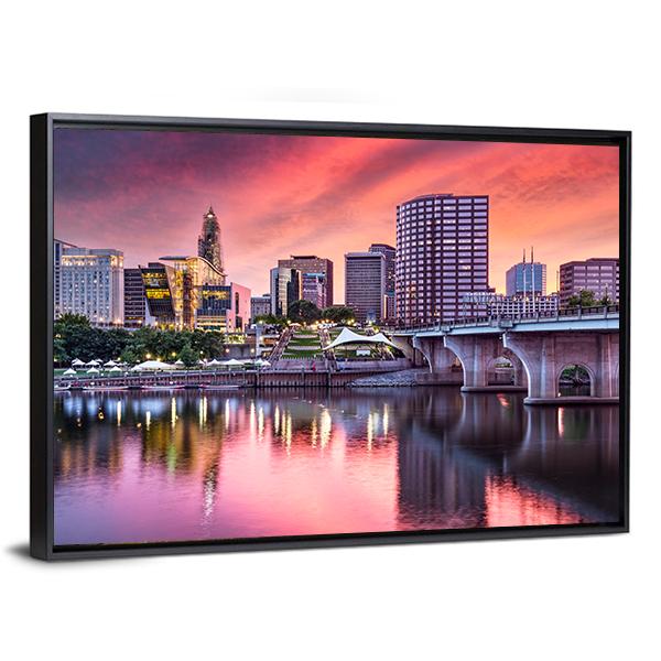 Hartford Connecticut Canvas Wall Art-3 Horizontal-Gallery Wrap-25" x 16"-Tiaracle