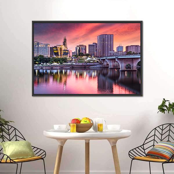 Hartford Connecticut Canvas Wall Art-5 Horizontal-Gallery Wrap-22" x 12"-Tiaracle