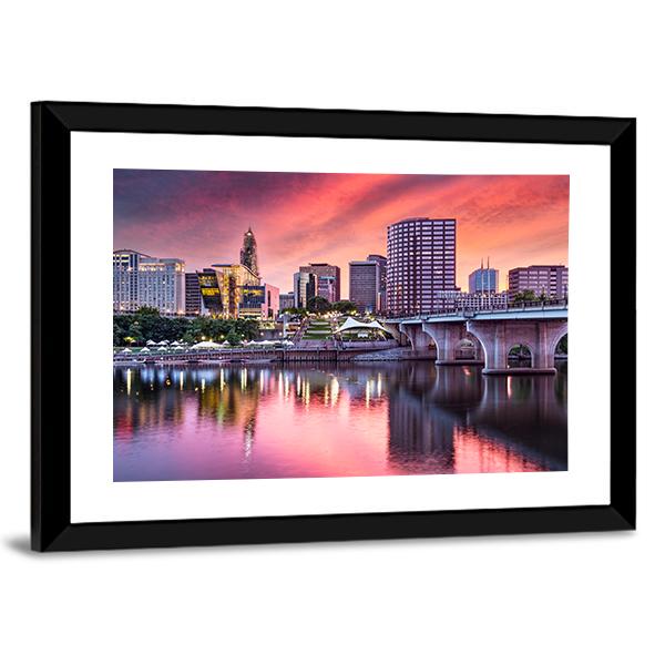 Hartford Connecticut Canvas Wall Art-3 Horizontal-Gallery Wrap-25" x 16"-Tiaracle