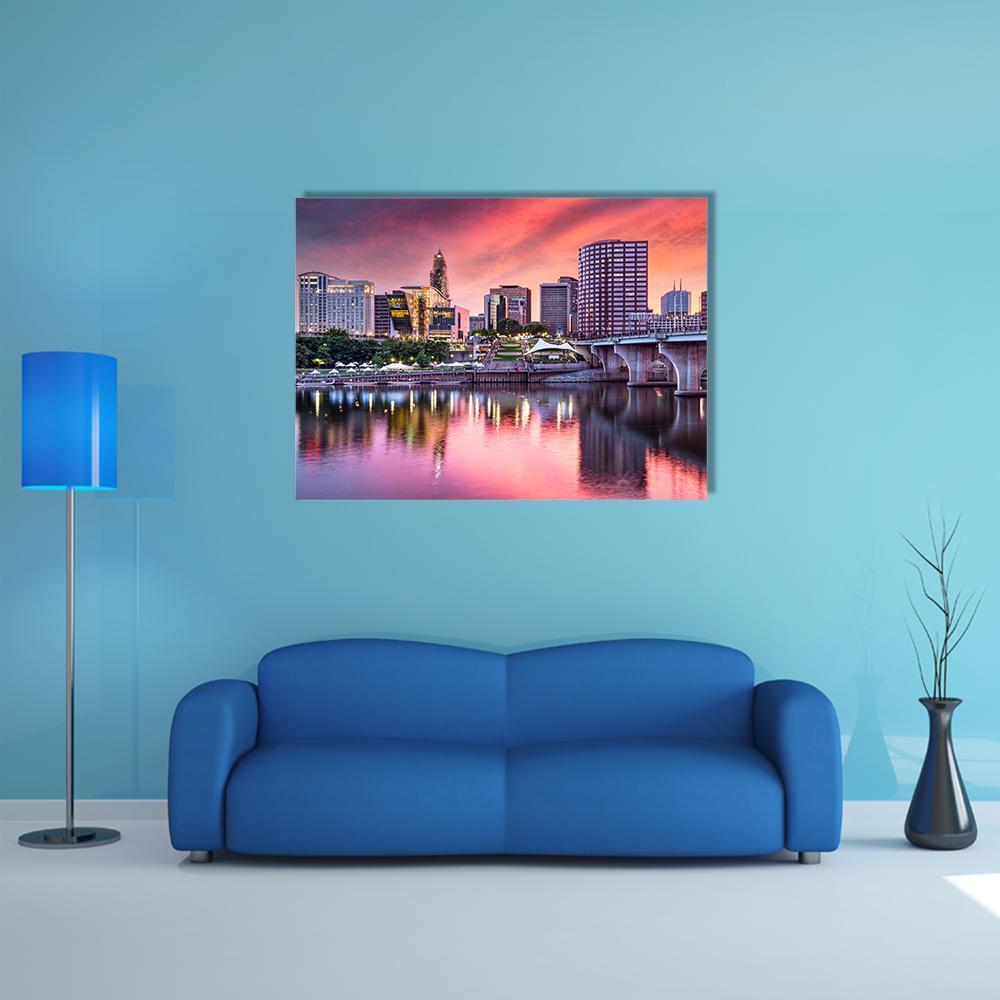 Hartford Connecticut Canvas Wall Art-4 Horizontal-Gallery Wrap-34" x 24"-Tiaracle