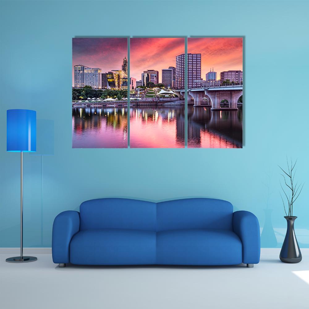 Hartford Connecticut Canvas Wall Art-3 Horizontal-Gallery Wrap-37" x 24"-Tiaracle