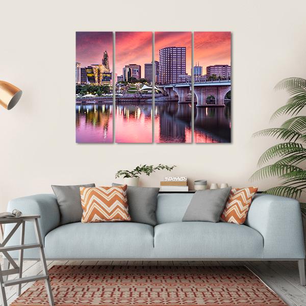 Hartford Connecticut Canvas Wall Art-4 Horizontal-Gallery Wrap-34" x 24"-Tiaracle