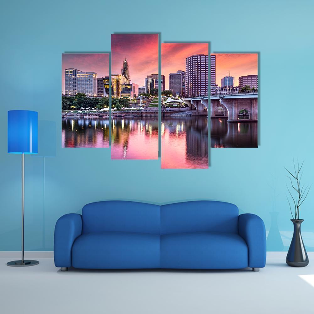 Hartford Connecticut Canvas Wall Art-4 Pop-Gallery Wrap-50" x 32"-Tiaracle