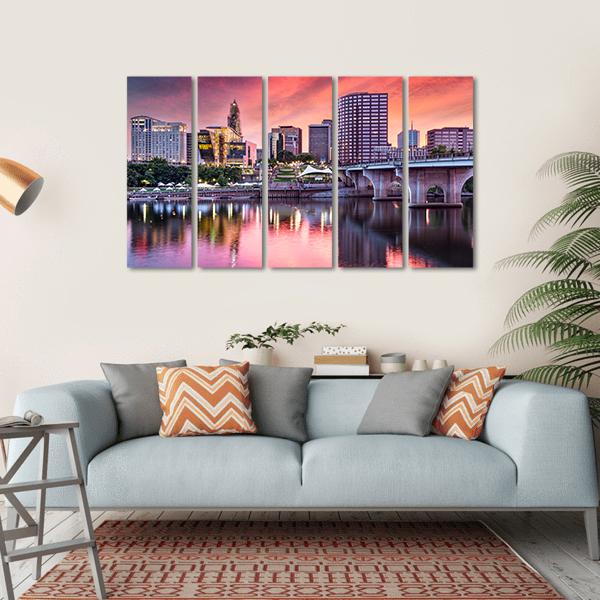 Hartford Connecticut Canvas Wall Art-5 Horizontal-Gallery Wrap-22" x 12"-Tiaracle