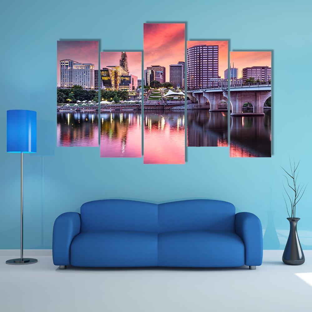 Hartford Connecticut Canvas Wall Art-5 Pop-Gallery Wrap-47" x 32"-Tiaracle