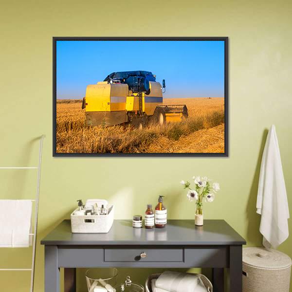 Harvest In Day Time Canvas Wall Art-1 Piece-Floating Frame-24" x 16"-Tiaracle