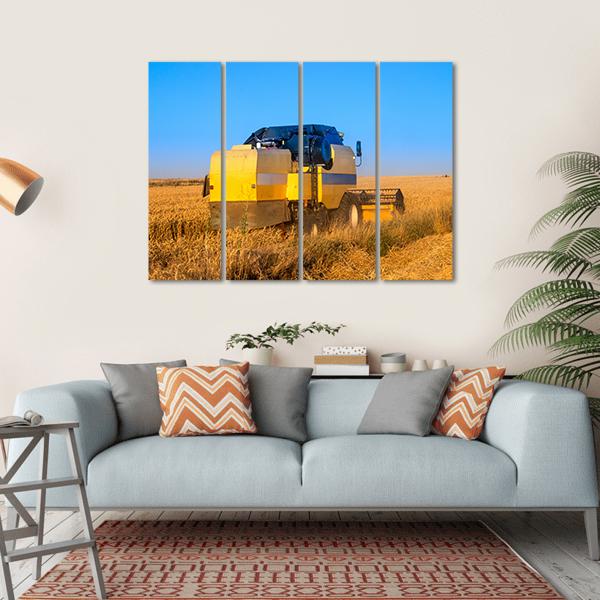Harvest In Day Time Canvas Wall Art-4 Horizontal-Gallery Wrap-34" x 24"-Tiaracle