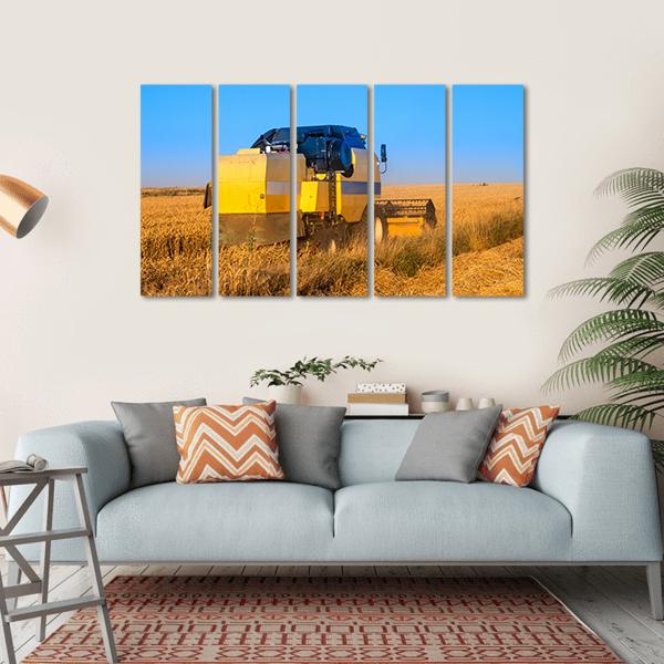 Harvest In Day Time Canvas Wall Art-5 Horizontal-Gallery Wrap-22" x 12"-Tiaracle