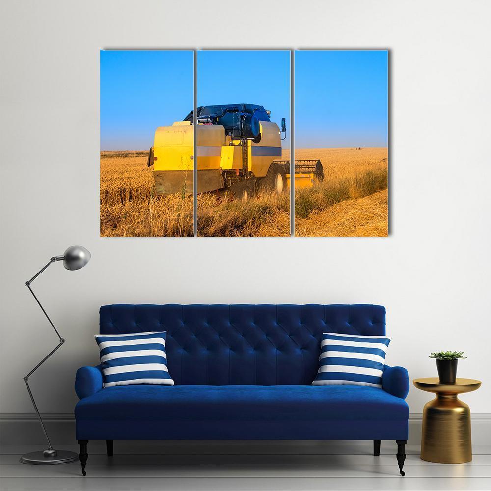Harvest In Day Time Canvas Wall Art-3 Horizontal-Gallery Wrap-37" x 24"-Tiaracle