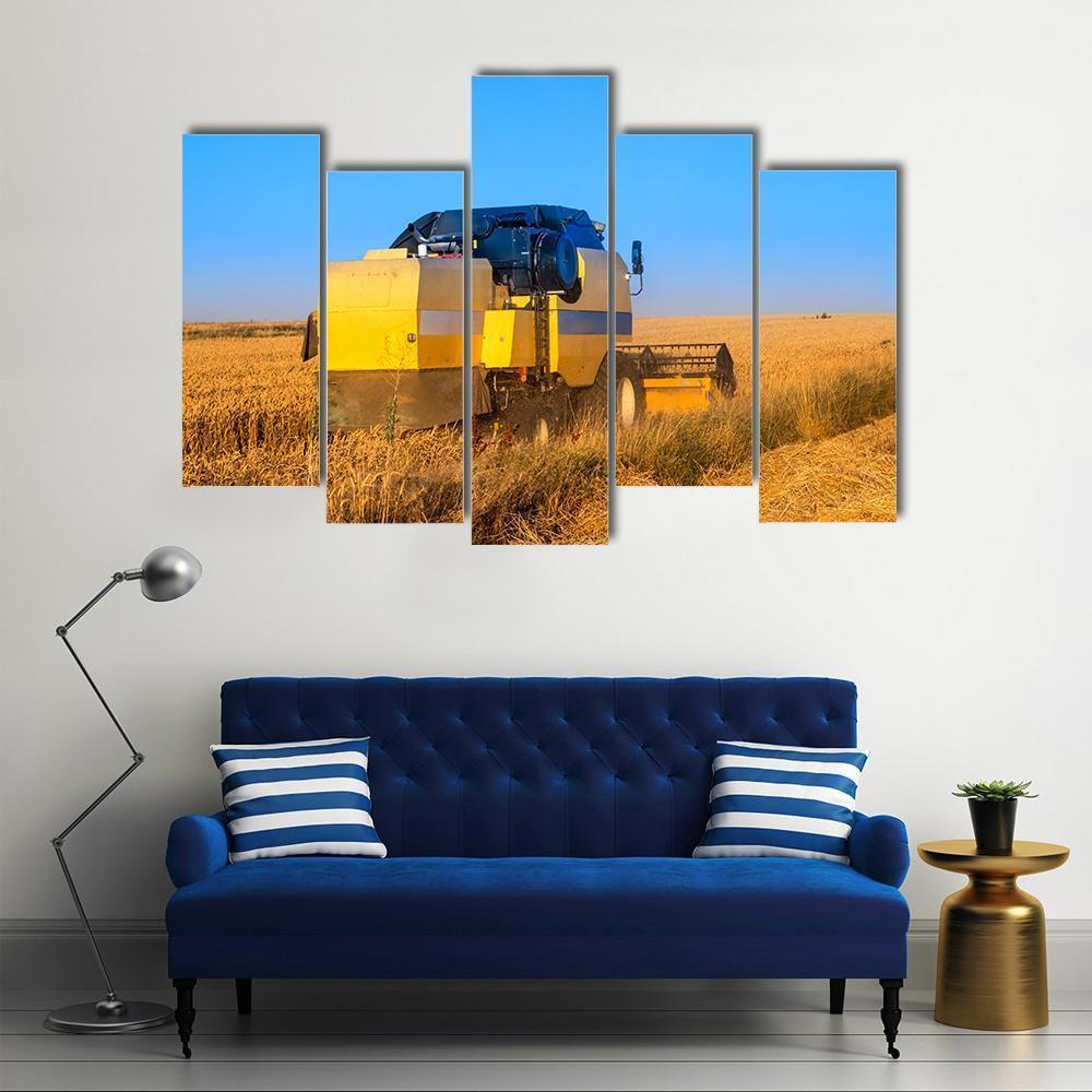 Harvest In Day Time Canvas Wall Art-5 Pop-Gallery Wrap-47" x 32"-Tiaracle
