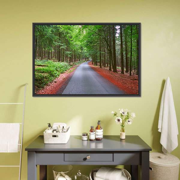 Harz Magic Mountains Forest Canvas Wall Art-1 Piece-Floating Frame-24" x 16"-Tiaracle