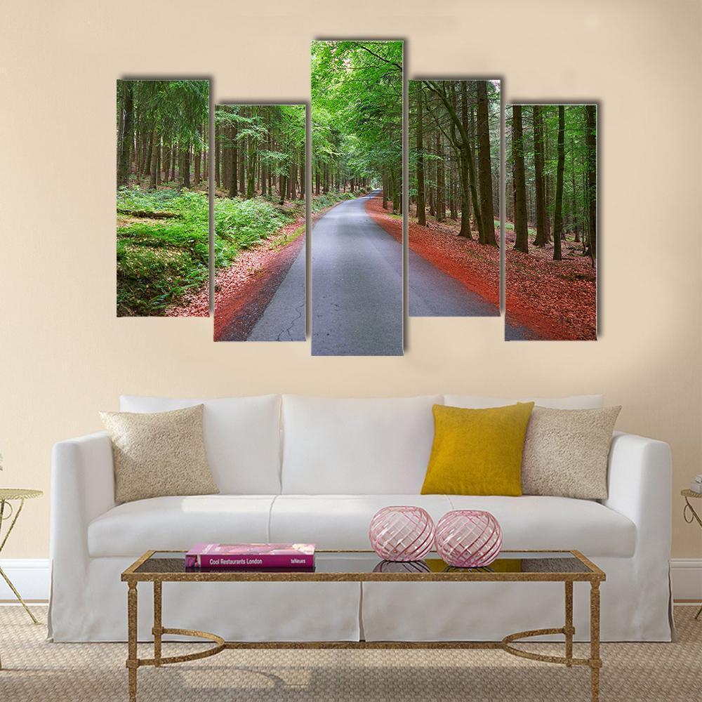 Harz Magic Mountains Forest Canvas Wall Art-5 Pop-Gallery Wrap-47&quot; x 32&quot;-Tiaracle