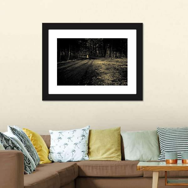 Haunted Roadside Area Canvas Wall Art-3 Horizontal-Gallery Wrap-25" x 16"-Tiaracle