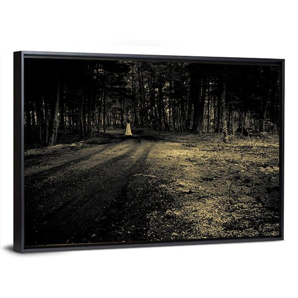 Haunted Roadside Area Canvas Wall Art-3 Horizontal-Gallery Wrap-25" x 16"-Tiaracle