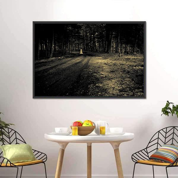 Haunted Roadside Area Canvas Wall Art-3 Horizontal-Gallery Wrap-25" x 16"-Tiaracle