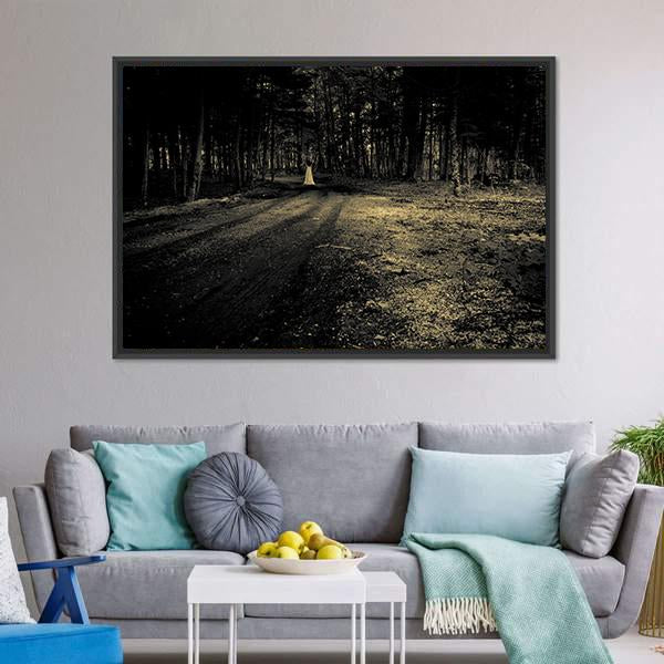 Haunted Roadside Area Canvas Wall Art-3 Horizontal-Gallery Wrap-25" x 16"-Tiaracle