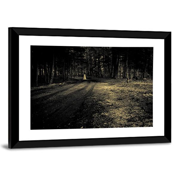 Haunted Roadside Area Canvas Wall Art-3 Horizontal-Gallery Wrap-25" x 16"-Tiaracle