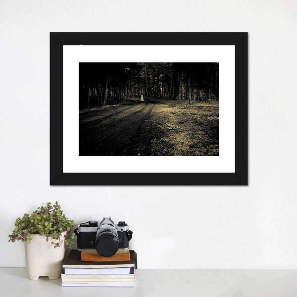 Haunted Roadside Area Canvas Wall Art-1 Piece-Framed Print-20" x 16"-Tiaracle