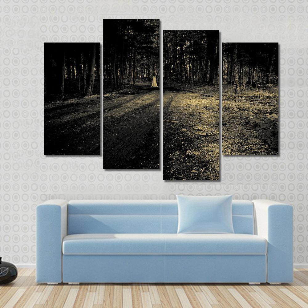 Haunted Roadside Area Canvas Wall Art-4 Pop-Gallery Wrap-50" x 32"-Tiaracle