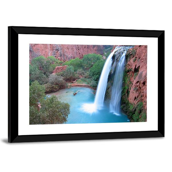 Havasu Falls In Arizona Canvas Wall Art-3 Horizontal-Gallery Wrap-25" x 16"-Tiaracle