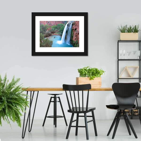 Havasu Falls In Arizona Canvas Wall Art-3 Horizontal-Gallery Wrap-25" x 16"-Tiaracle